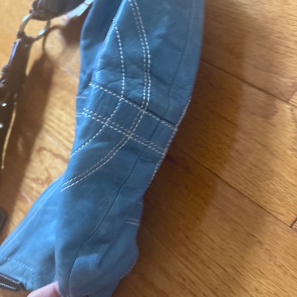 Coach blue and brown leather hobo bag - Picture 4 of 6